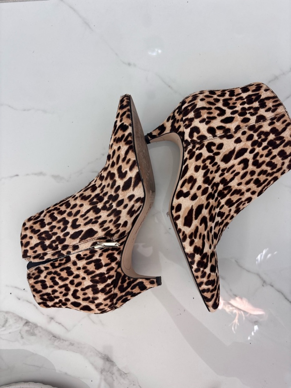 Sam Edelman Leopard Zip Ankle KinIe Booties Size 9 Kitten Heel Festival mobwife - Picture 9 of 10